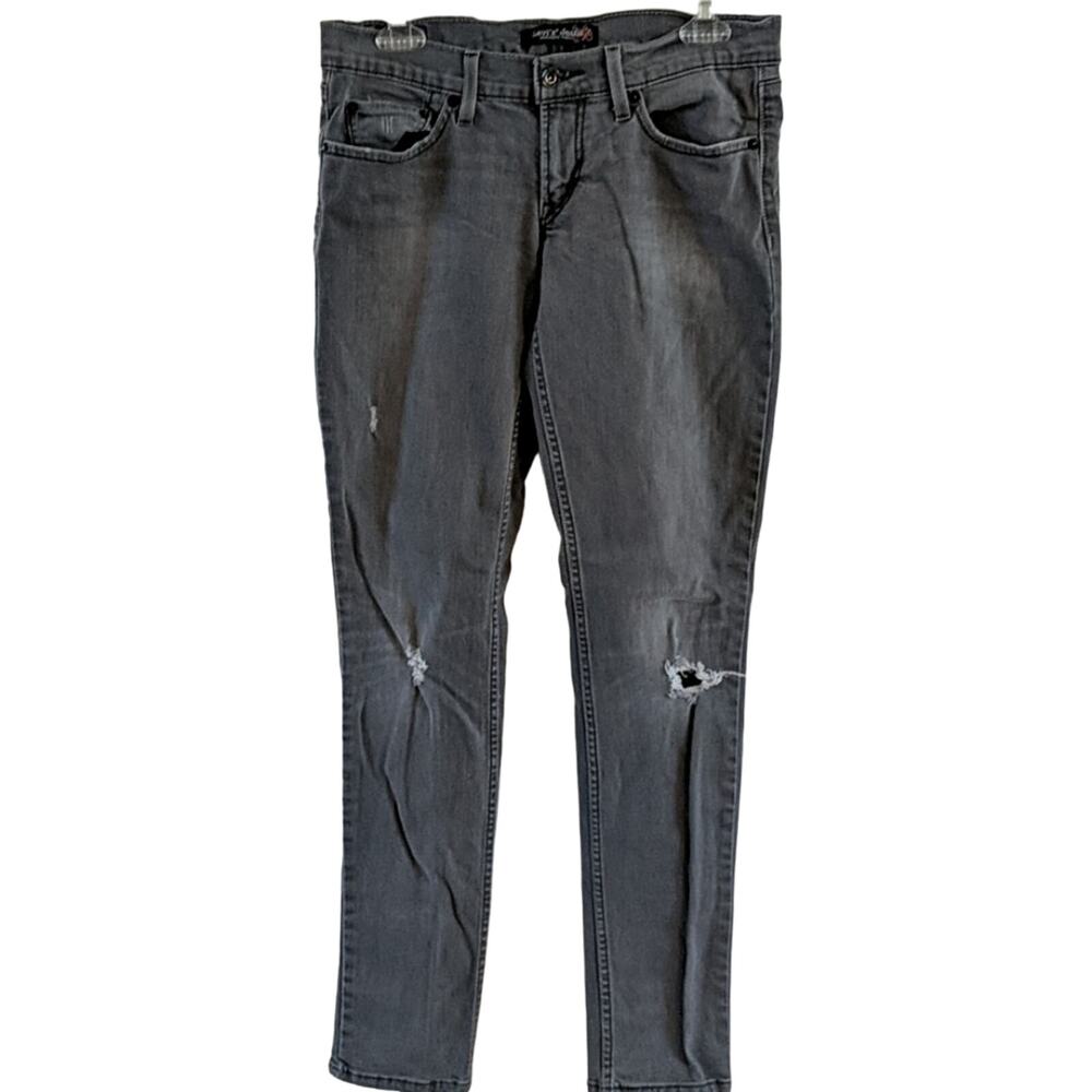 Gray Levi's Distressed Jeans, 7M